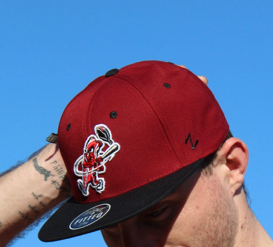Macon Bacon Fitted Game Hat - Burgundy/Black