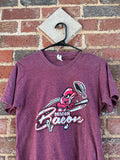Distressed Primary Logo - Heathered Burgundy