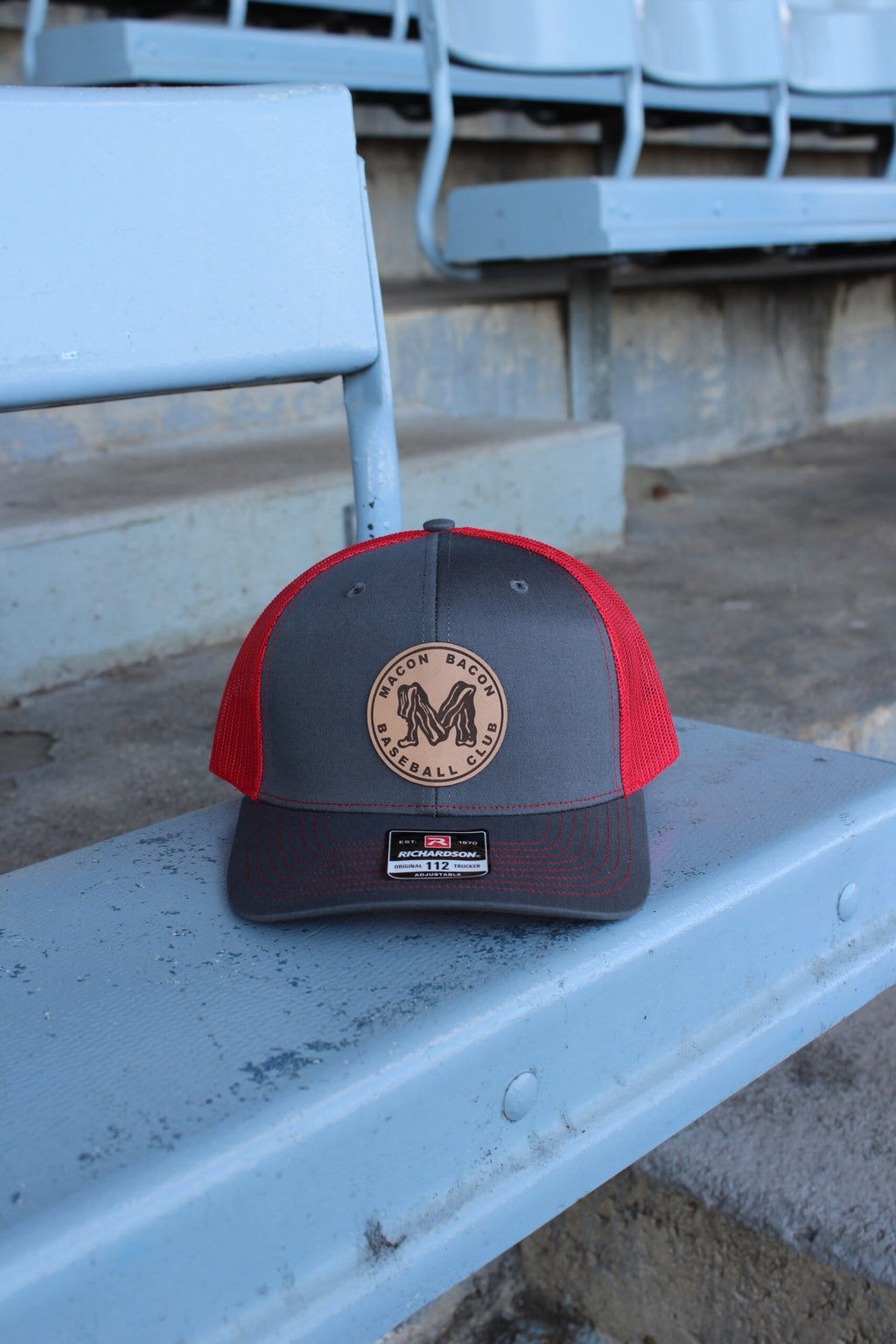 Macon Bacon Leather Patch Trucker Hat