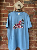 Macon Bacon Primary Logo T-Shirt - Heather Blue