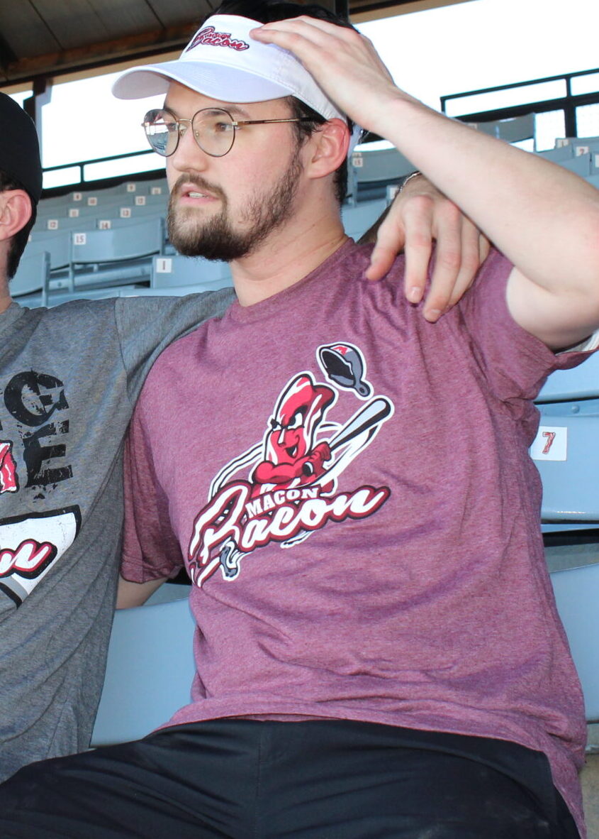 Macon Bacon Primary Logo T-Shirt - Heather Burgundy