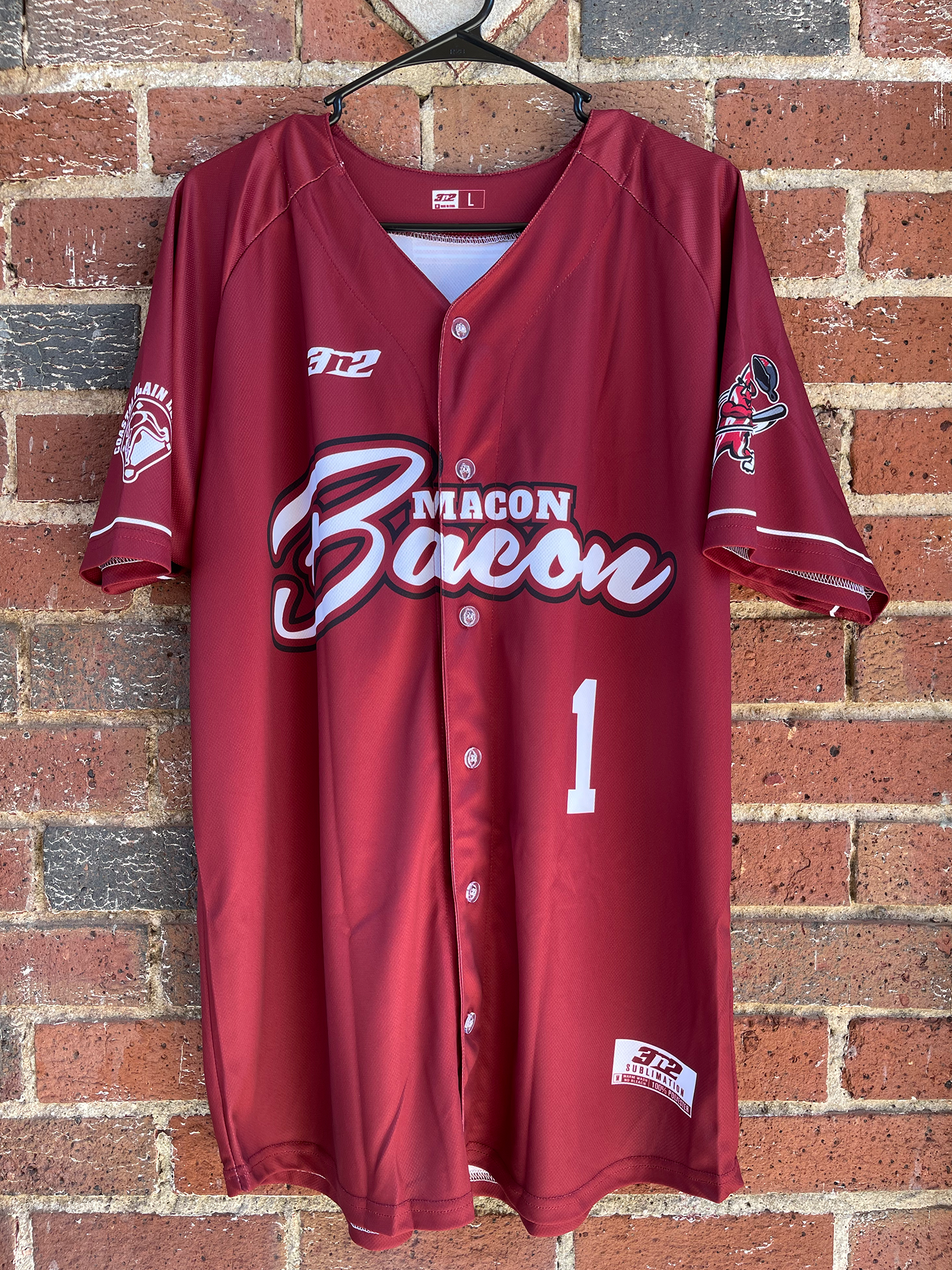 Authentic Macon Bacon Alternate Maroon Jersey