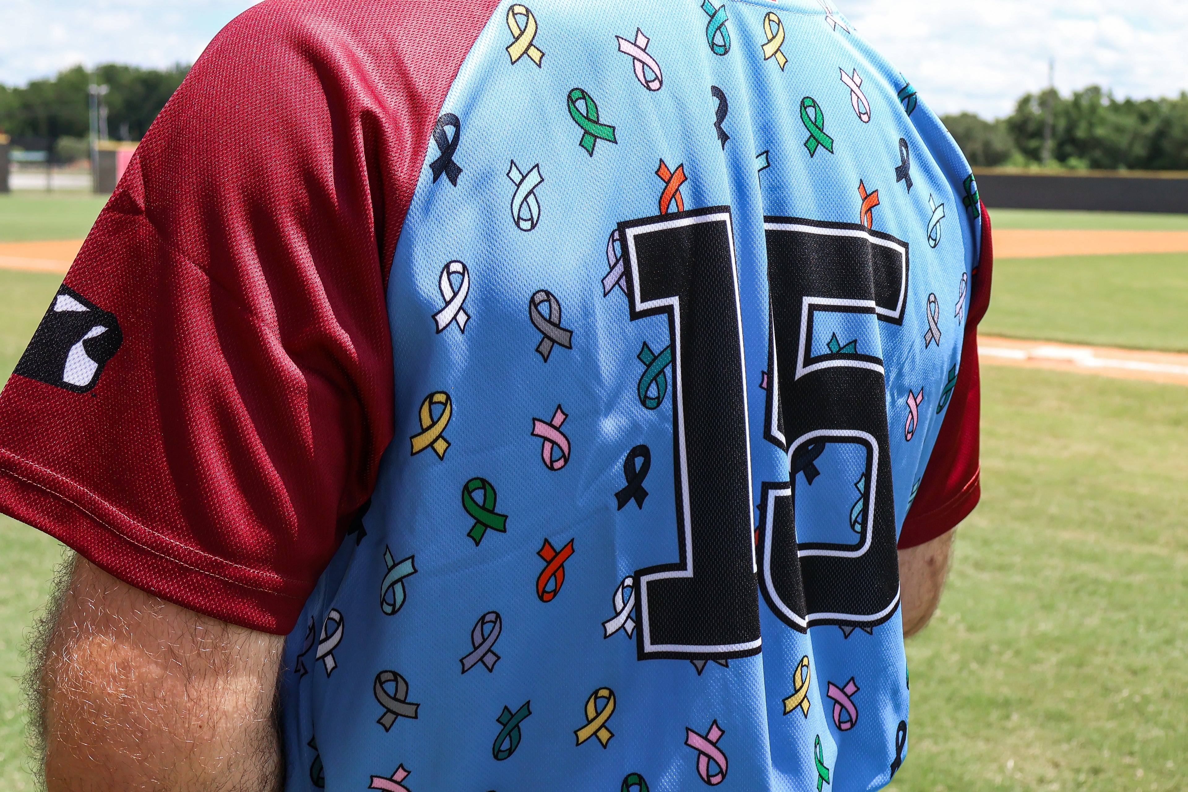 Blue 2026 Strike Out Cancer Game Worn Jersey