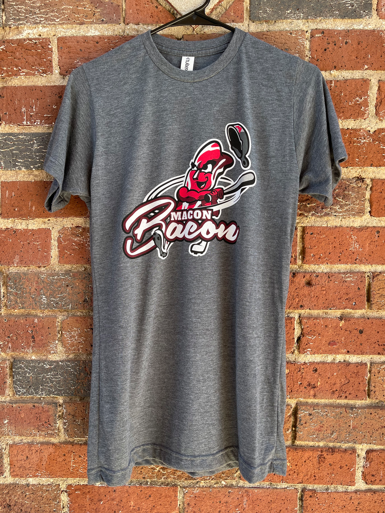 Macon Bacon Primary Logo T-Shirt - Heather Charcoal