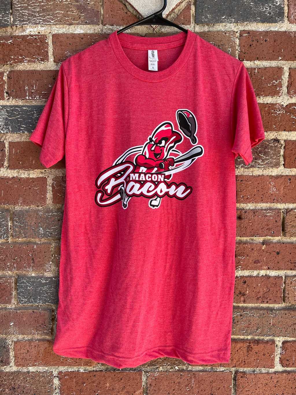 Macon Bacon Primary Logo T-Shirt - Heather Red
