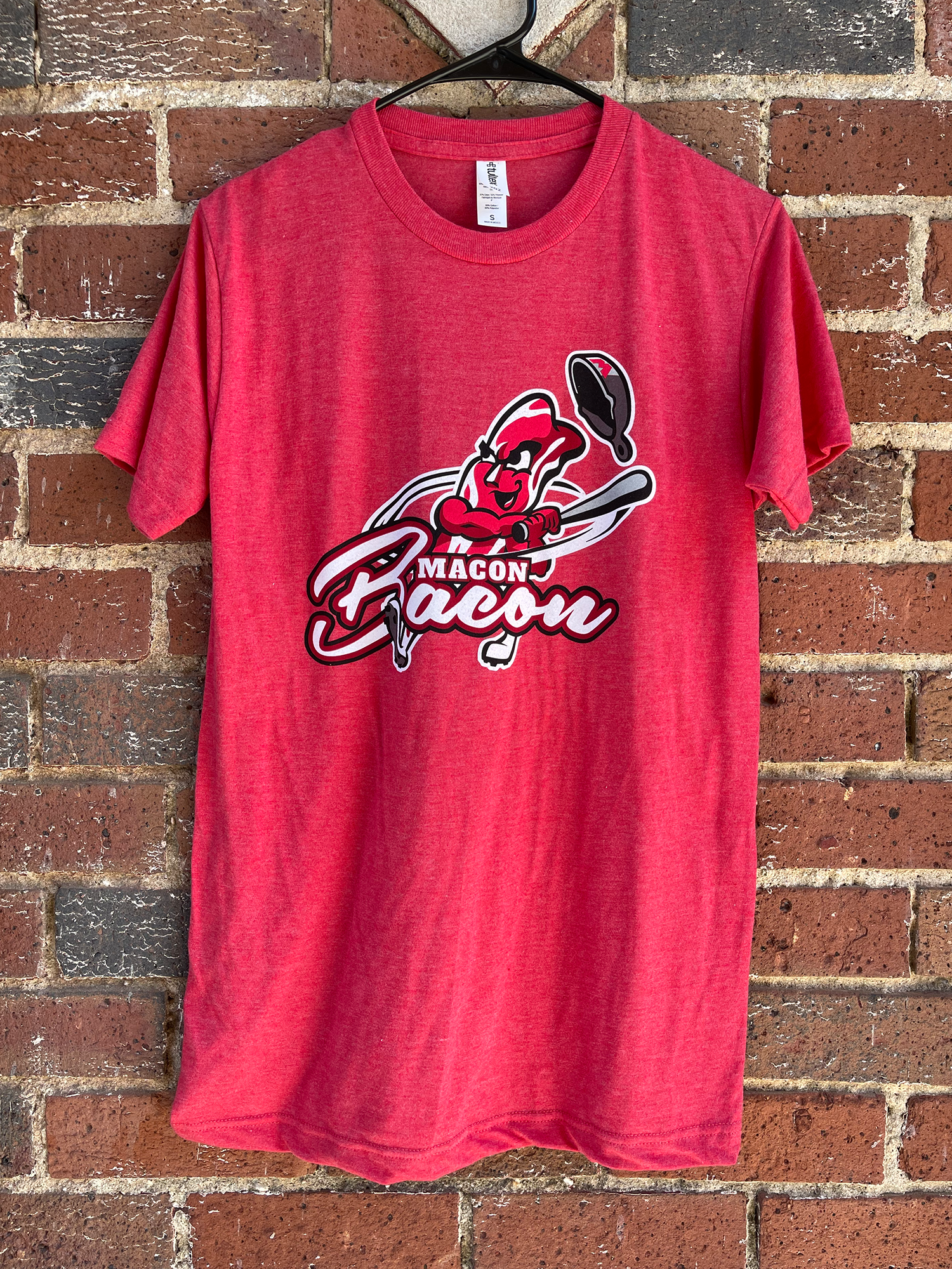 Macon Bacon Primary Logo T-Shirt - Heather Red