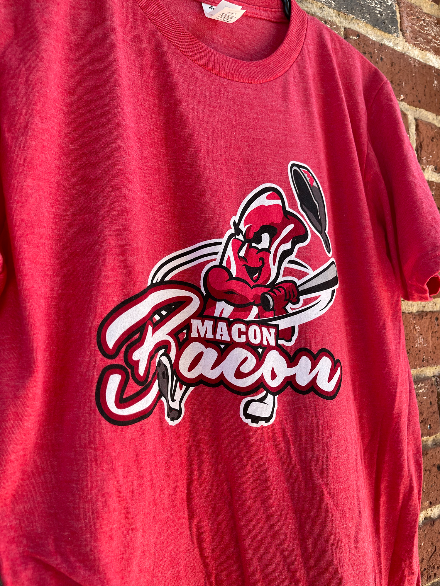 Macon Bacon Primary Logo Youth T-Shirt – Heather Red