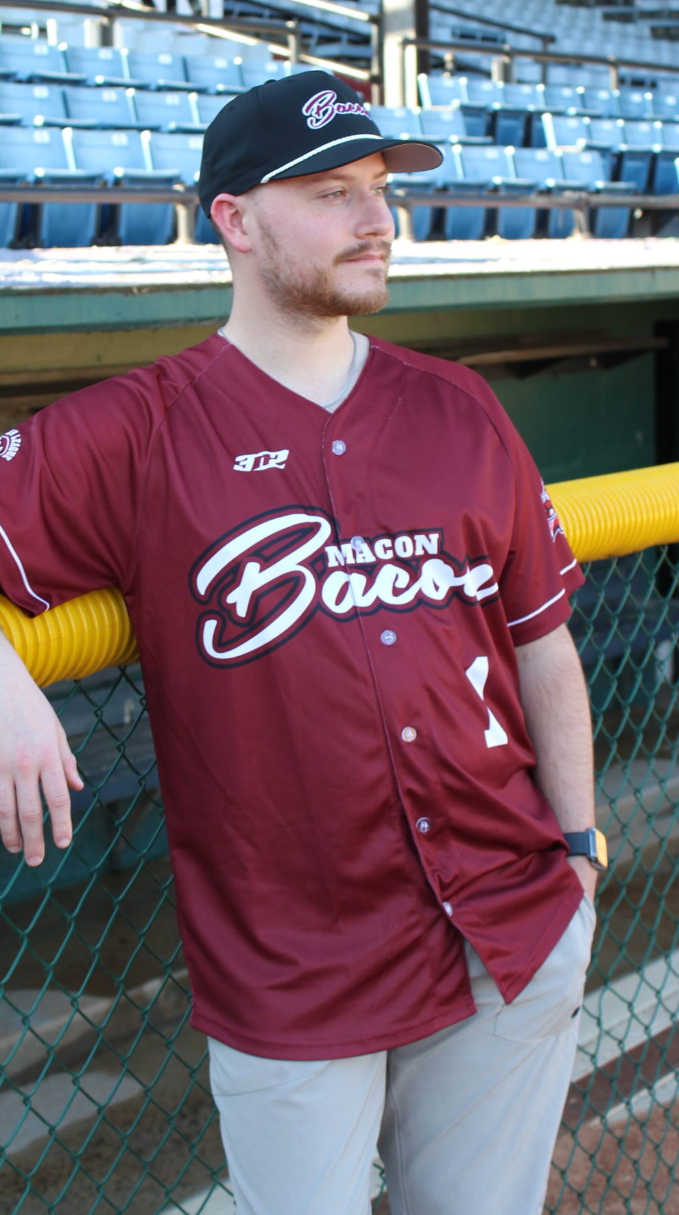 Authentic Macon Bacon Alternate Maroon Jersey