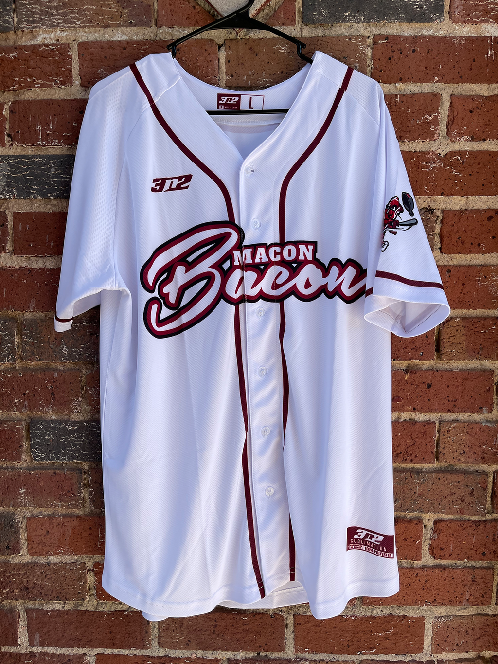 Authentic Macon Bacon Home White Jersey