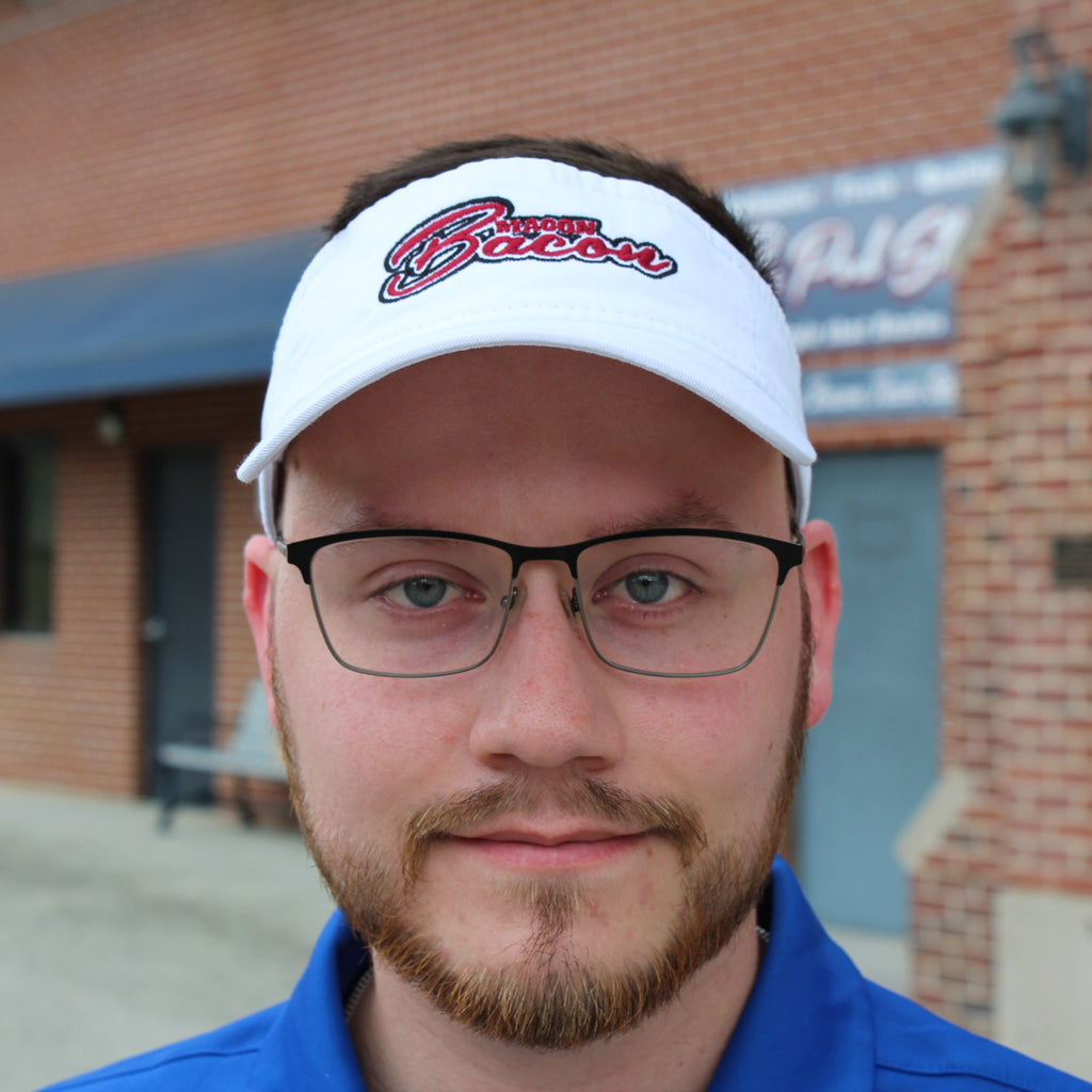Macon Bacon Script Visor