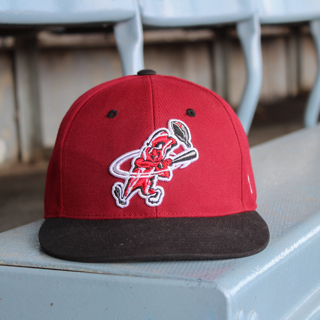 Macon Bacon Fitted Game Hat - Burgundy/Black