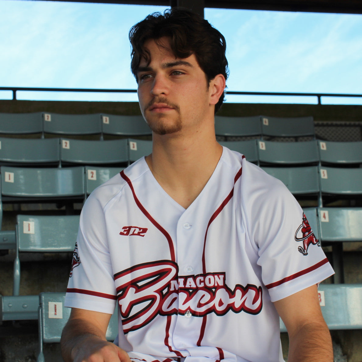 Authentic Macon Bacon Home White Jersey